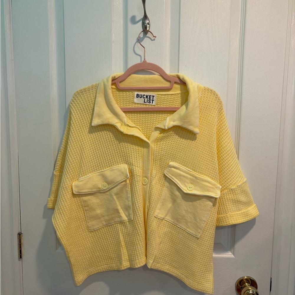 BUCKETLIST Yellow Button Down Shirt